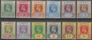 Gambia 1902 Kevii Sg45 - 56 Set Wmk Crown Ca Mlh/og