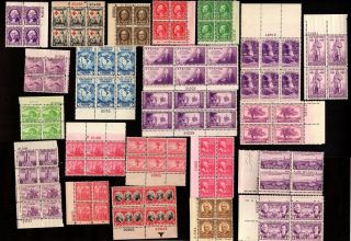 Us Stamps: 100 Different Vintage Plate Blocks 1930 