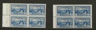 Canada Sg407 7c Geese Air Stamp In Fine Mnh Imperf And Perf Booklet Panes