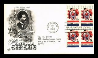 Dr Jim Stamps Us American Circus Clown First Day Cover Art Craft Block