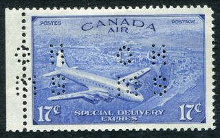 Weeda Canada Oce3 Vf Mh Airmail Special Delivery 4 - Hole Ohms Official Cv $75