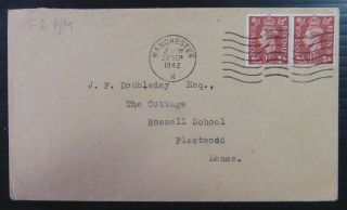 Gb 1942 G.  Vi - ½d Paid On Fdc Ns77