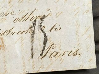 Rare Portugal Folding Letter Cover 1863 Ponta Delgada Azores To Paris 4
