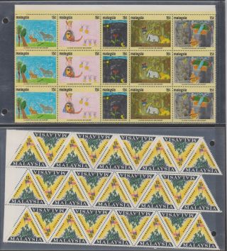 Decimal,  Asia,  Malaysia,  1966 - 74 Blocks X 8,  155 Stamps,  Muh,  Cv£300,  2628