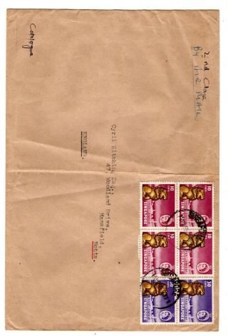 1959 Singapore To Gb Airmail Cover / Franking.