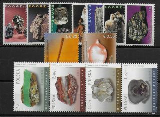 Different Countries - 2004 - 10 Minerals - Mnh - Vf Lot