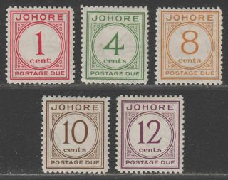 Malaya Johore 1938 Kgvi Postage Due Set Sg D1 - D5 Cat £200