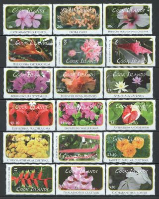 J307 Cook Islands Flowers Butterflies 1618 - 35 Michel 105 Euro Set Mnh
