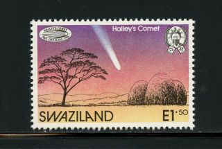 T704 Swaziland 1986 Comet Space Halley 1v.  Mnh