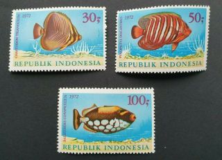 1972 Fish Wildlife Set Vf Mnh Indonesia IndonesiË B229.  20 0.  99$
