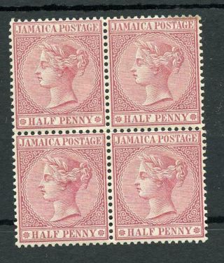 Jamaica 1870 - 83 ½d Claret Sg7 Mnh Block Cat £92