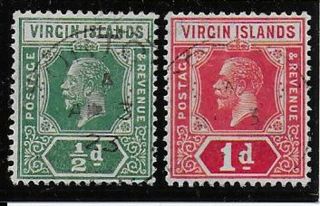British Virgin Islands 1921 Sg80/1 Fine