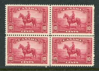 Canada Scott 223 - Nh - Blk Of 4 - 10¢ Rcmp King George V Pictorial (. 068)