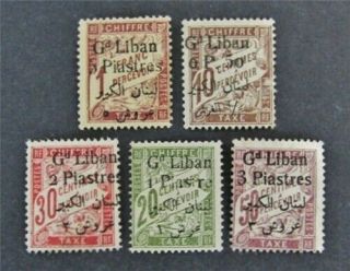 Nystamps French Lebanon Stamp J6 - J10 / No Gum $36