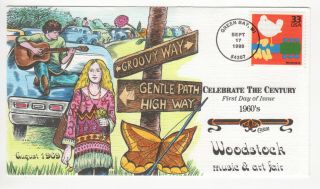Sss: Collins Hp Fdc 1999 Celebrate The Century 1960s Woodstock Sc 3188