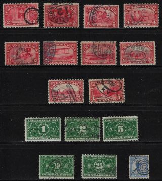 Us 1913 Parcel Post Sets Q2 Q3 Q5 Q12 & Jq1 Jq5,  Registered Stamp Missing 1¢ &
