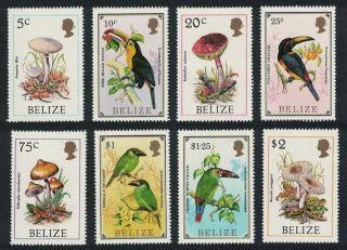Belize Toucan Aracari Birds Fungi 8v Mnh Sg 962 - 969