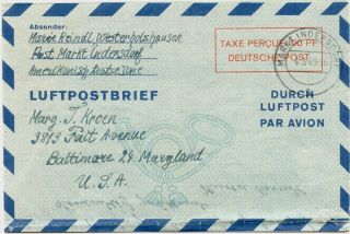 Germany 1949 100pf Air Letter Sheet W/markt Indersdorf Cds
