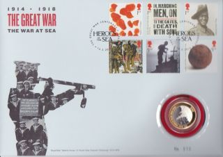Gb Stamps First Day Cover 2015 Great War With Large Silver Proof Coin