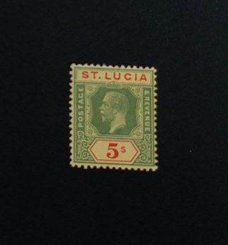 St.  Lucia 1921 5s Sg 105 Sc 89 Mnh