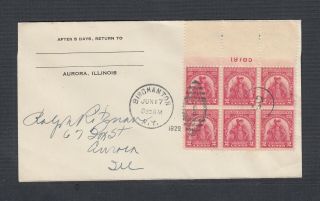 Usa 1929 2c Sullivan Expedition Plate Block First Day Cover Fdc Binghamton Ny
