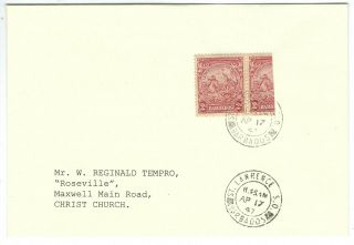 Barbados Local 1947 Cover With Sg 250de,  Scott 195b Bisect
