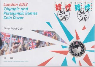 Gb Stamps First Day Cover 2012 Olympics With Large Silver Proof Coin