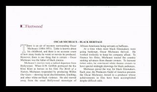 DR JIM STAMPS US OSCAR MICHEAUX BLACK HERITAGE FDC FLEETWOOD COVER YORK 2