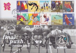 Gb Stamps First Day Cover 2011 Olympics With Large Silver Proof Coin