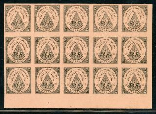 Honduras Mnh Specialized: Scott 2 2r Block Of 15 With " Los " Reales Variety $$$