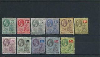 Montserrat 1916 - 22 Set Of Eleven (1d Value Msca) Mm Sg 49/59 Cat £130