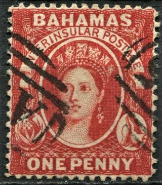 Bahamas 1877,  Sg 34,  1d Scarlet Vermilion (aniline),  Cv £1,  000