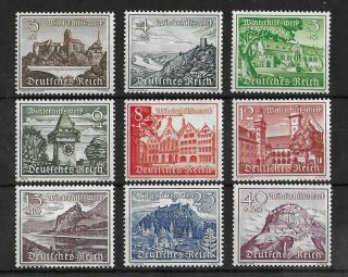 Germany Reich 1939 Nh Complete Set Of 9 Michel 730 - 738 Cv €60 Vf