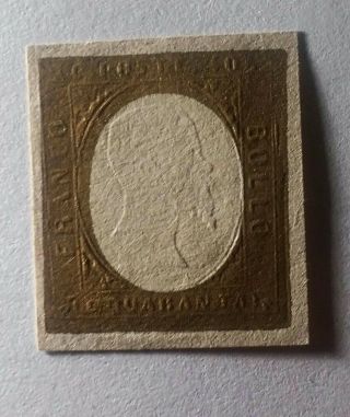 Italian States Sardinia Sardegna 1854 Rare 40c Trial/proof In Gold / Bronze