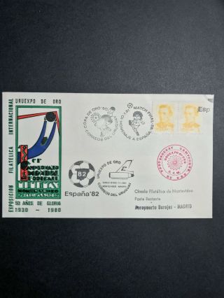 1930 World Cup Imprint Uruguay First Flight Cover Montevideo To Madrid 1980