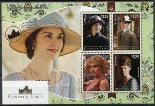 Guyana 2014 Mnh Downton Abbey Lady Mary Crawley 4v M/s Tv Series Stamps