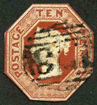 Sg57 10d Brown Embossed Cut To Shape Cat 1500 Pounds