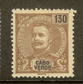 Cape Verde,  Scott 52,  130r King Carlos,  Mnh