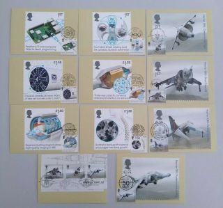 2019 British Enginering & Harrier Jump Jet Set Of 11 Phq Postcards Phq Usedfront