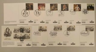 2019 Queen Victoria Bicentenary Set Of 11 Phq Postcards 11 Diff Pmk Back