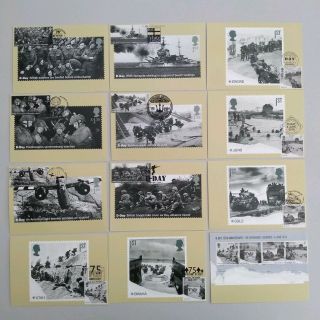 2019 75th Anniversary D - Day Set Of 12 Phq Postcards 12 Diff Pmk First Day Front