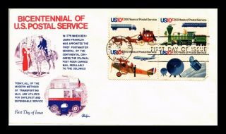 Dr Jim Stamps Us Postal Service Bicentennial Bazaar First Day Cover Block Of 4
