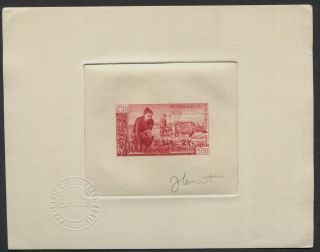 Laos Sc 83 United Nations Fao Artist Embossed Die Proof Signed Miermont