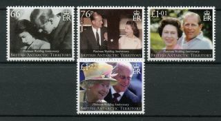 Bat British Antarctic Ter 2017 Mnh Queen Elizabeth Ii Platinum Wedding 4v Stamps