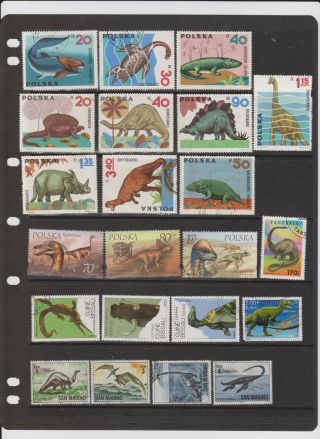 50,  Thematic Postage Stamps Featuring Dinosaurs Worldwide all different, 2