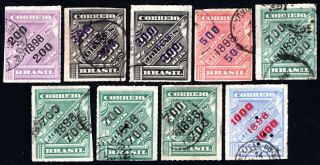 Brazil 1898 Group Of 9 Stamps Mi 116 - 122 Cv=110€