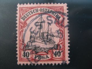 East Africa German Colony Mi.  18 Kaiser Yacht Stamp Cv $33.  50