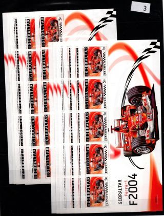 / Gibraltar - Mnh - Sport - Sportcars - Ferrari - F2004 - 12 Sheets