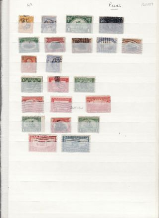 Usa - Early Stamps 22 Mainly Stamps Includes Sg234? 90c Mixed
