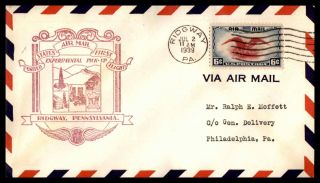 Ridgway Pa First Experimental Pick Up Flight July 2 1939 To Phila Arrival